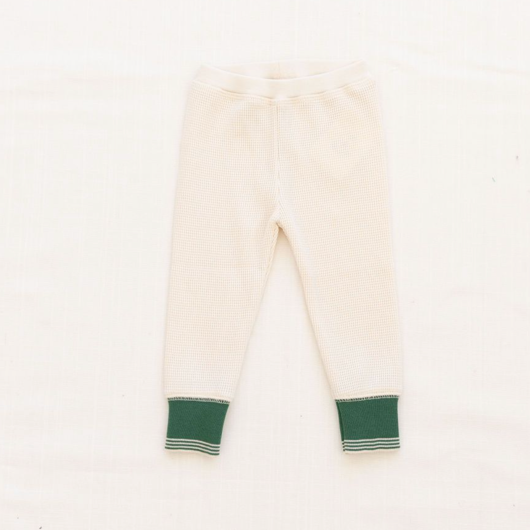 Fin & Vince Waffle Home Pant - Milk with Fern Cuff