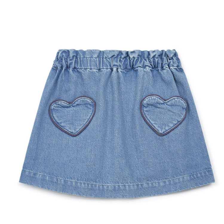 Bonton Heart Skirt - Denim
