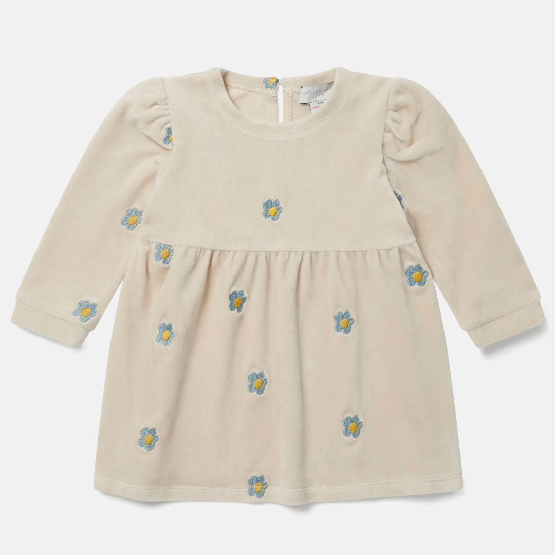 Stella Baby Girl Embroidered Velour Dress