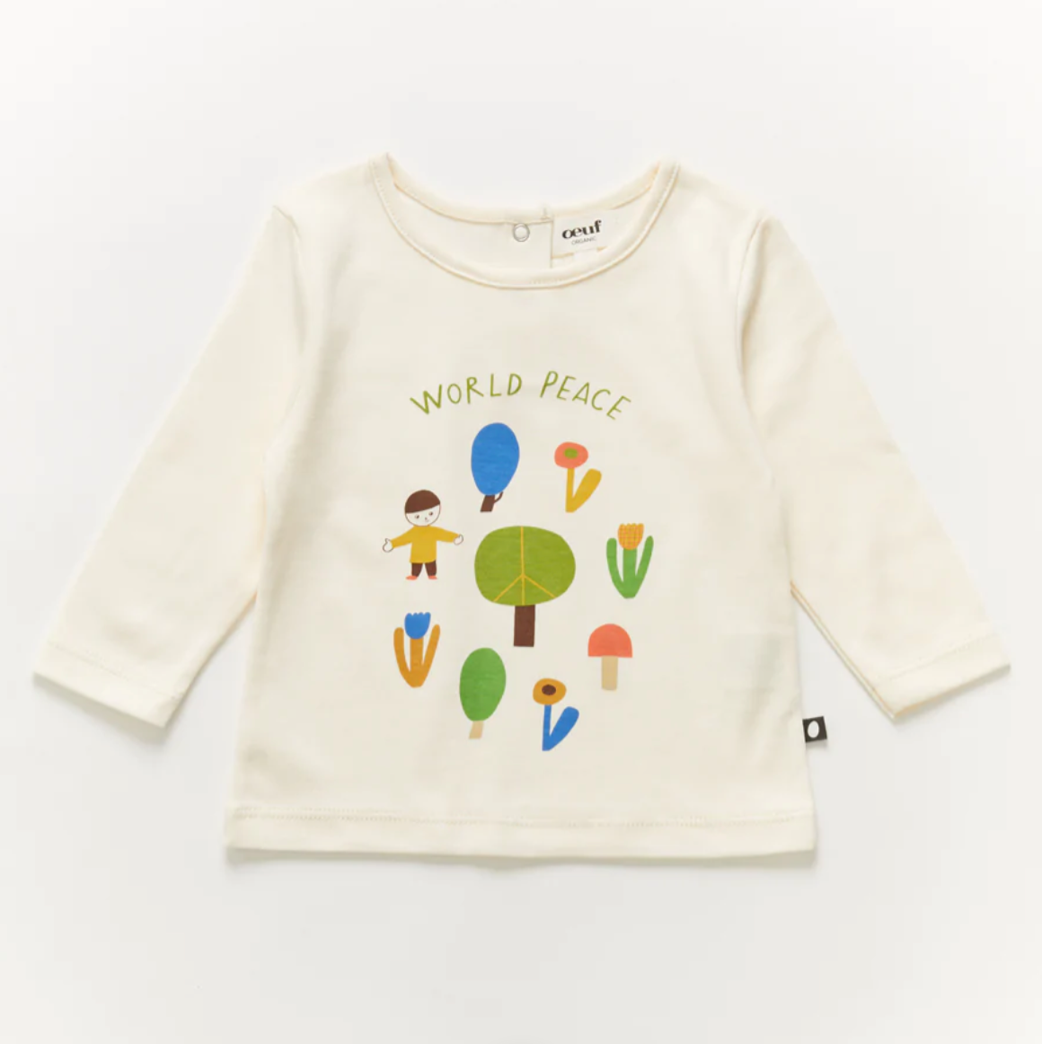 Oeuf Long Sleeve Tee - World Peace